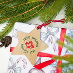 Ringette Star - Wooden Christmas ornament / magnet